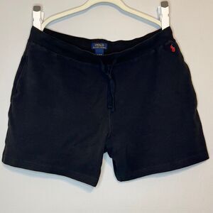 Ralph Lauren Cotton Shorts Men's XL Athletic Pony Drawstring Black Waffle Knit